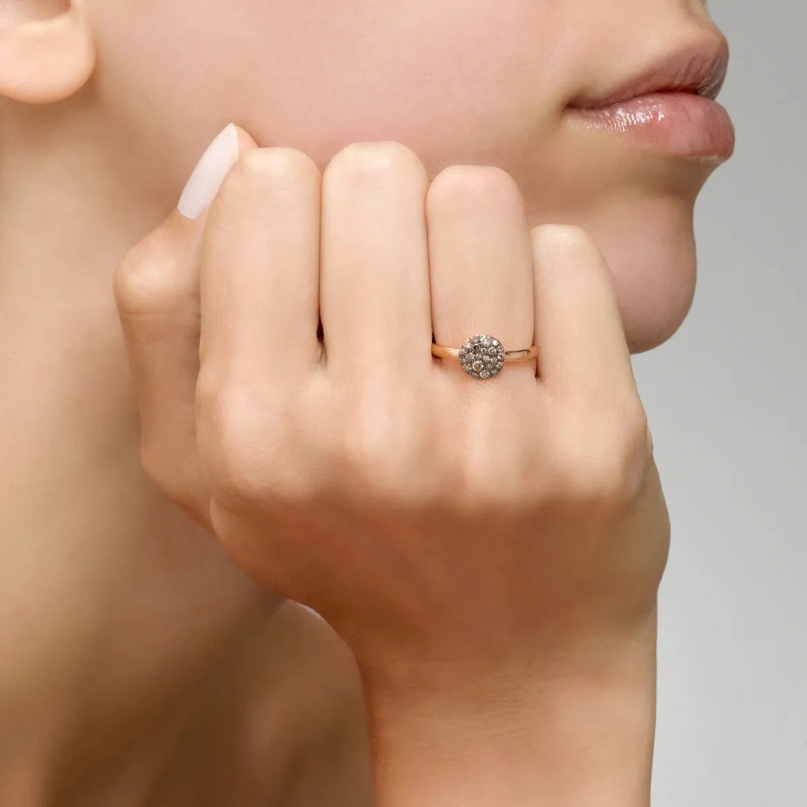 Pomellato Sabbia Ring in 18k Rose Gold with Brown Diamonds - Orsini Jewellers