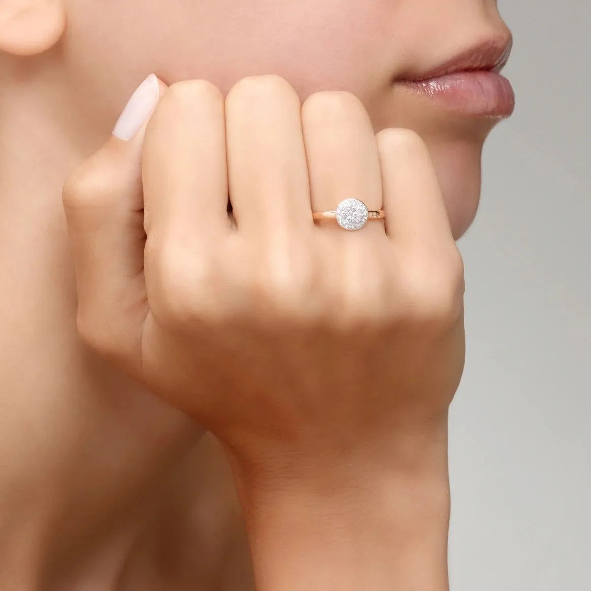 Pomellato Sabbia Ring in 18k Rose Gold with White Diamonds - Orsini Jewellers