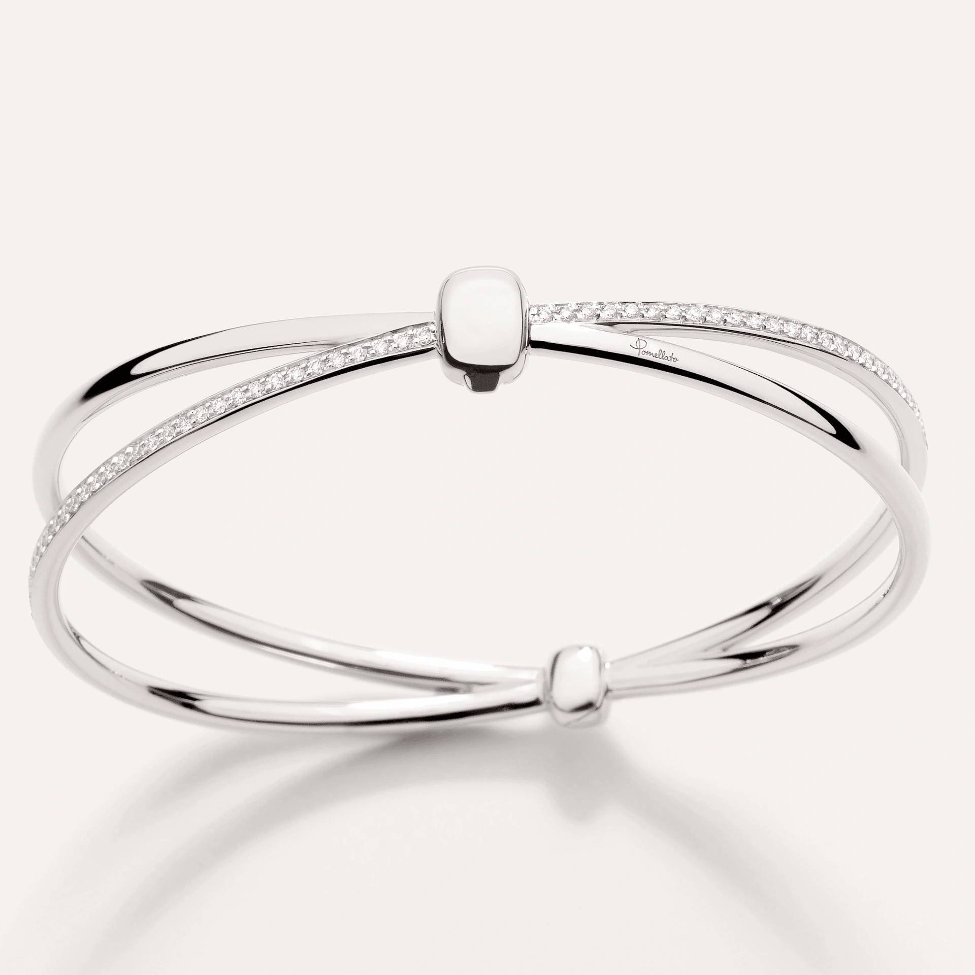 Pomellato Together Bangle in 18k White Gold with Diamonds - Orsini Jewellers