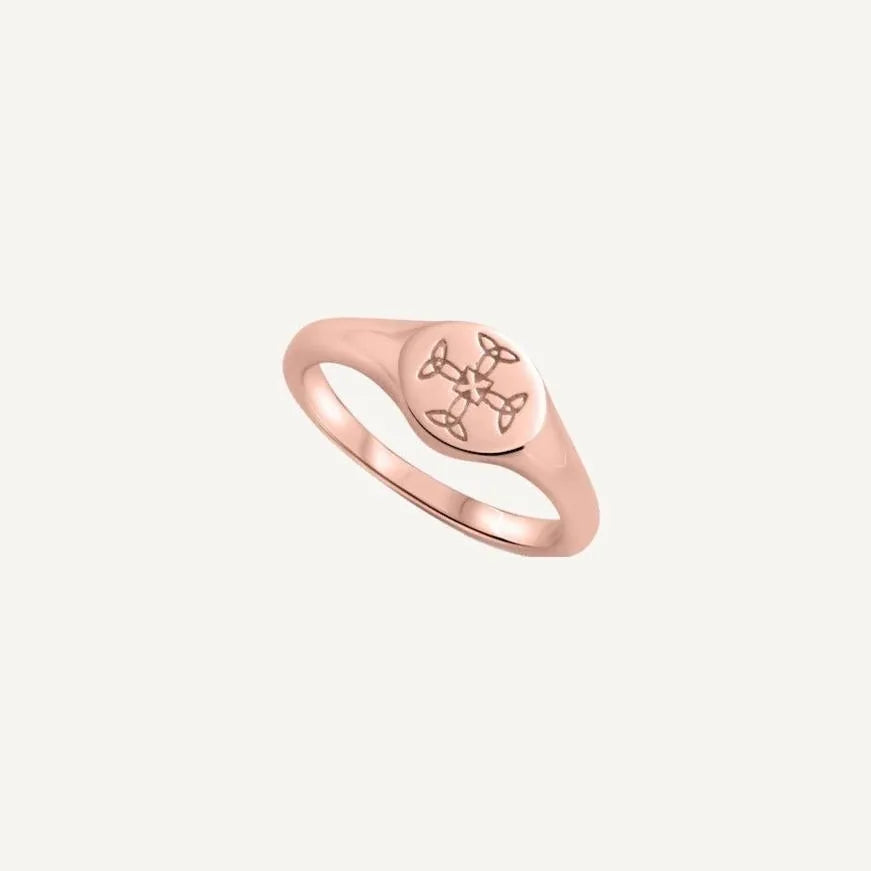 St Cuthbert&#39;s Leavers Graduation 9k Rose Gold Signet Ring 2024 - Orsini Jewellers