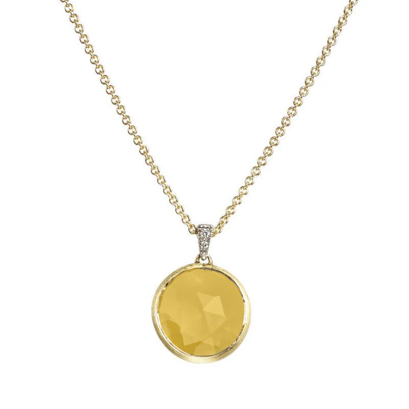 Marco Bicego Jaipur Delicati Citrine Gemstone and 18k Gold Diamond Necklace - Orsini Jewellers