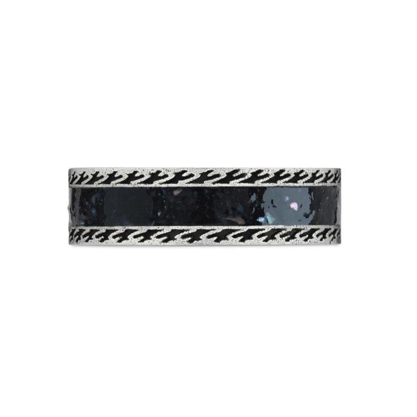 Gucci Interlocking G Ring in Sterling Silver and Black Enamel - Orsini Jewellers