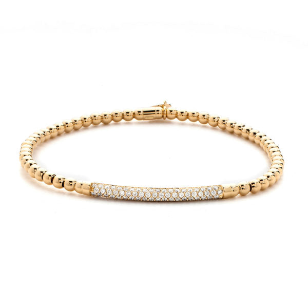 Hulchi Belluni Tresore Stretch Bracelet in 18k Gold with 80 Diamonds - Orsini Jewellers