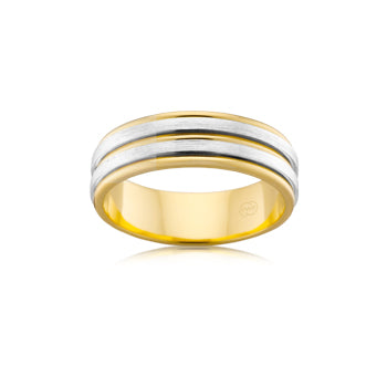 Yellow and white gold wedding band