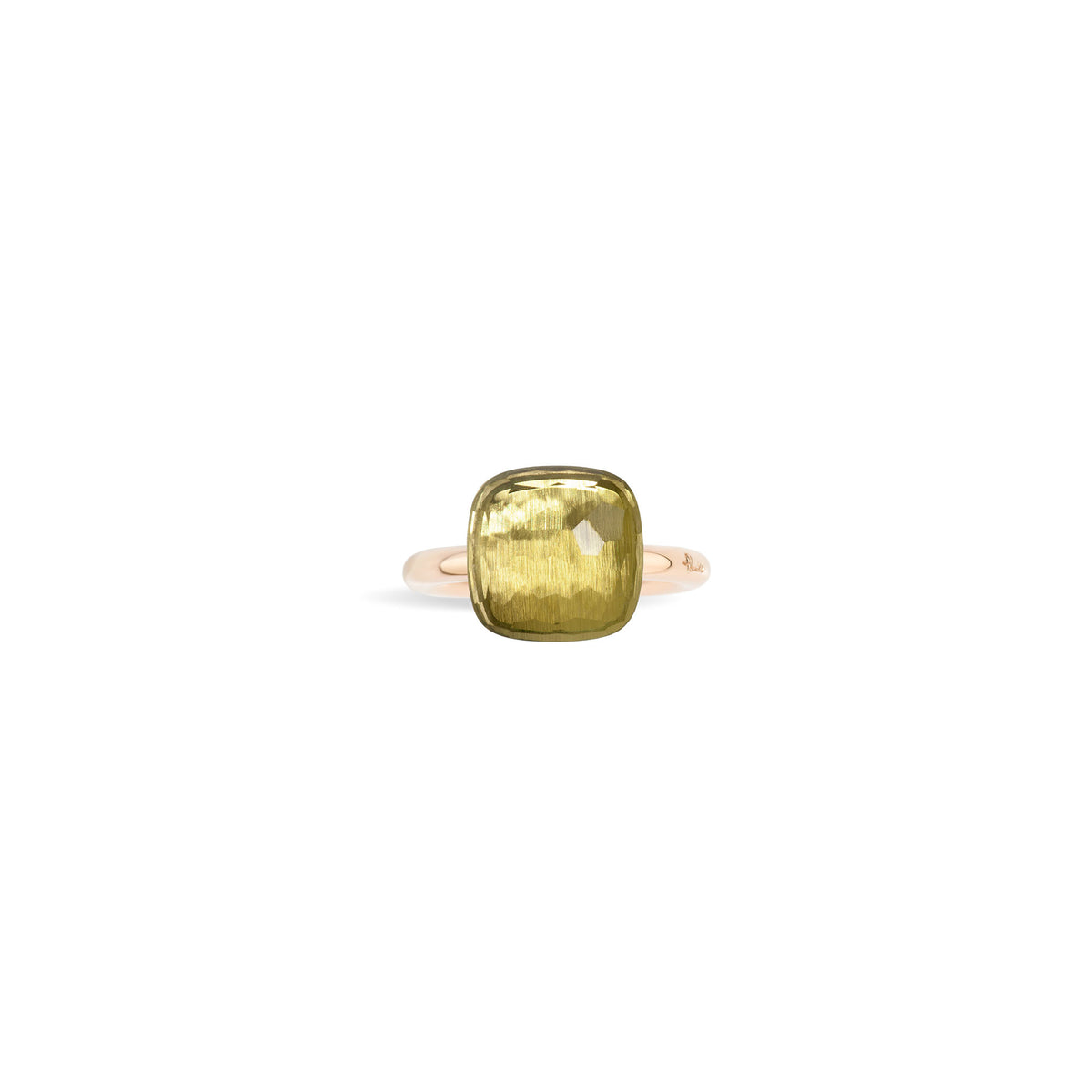 Nudo Maxi Ring in 18k Rose Gold and White Gold with Lemon Quartz - Orsini Jewellers NZ