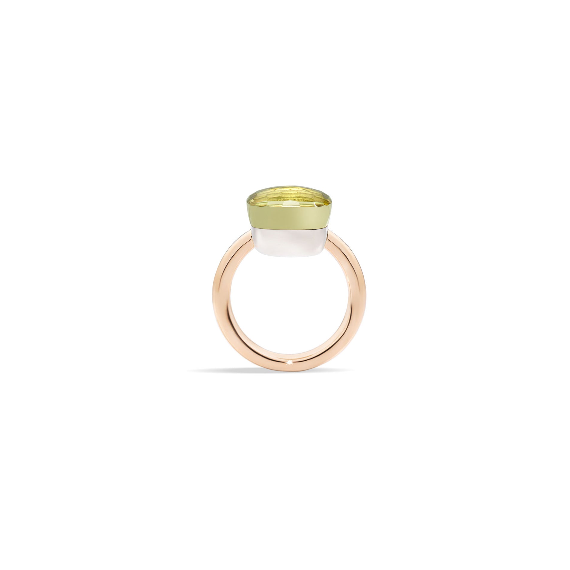 Nudo Maxi Ring in 18k Rose Gold and White Gold with Lemon Quartz - Orsini Jewellers NZ