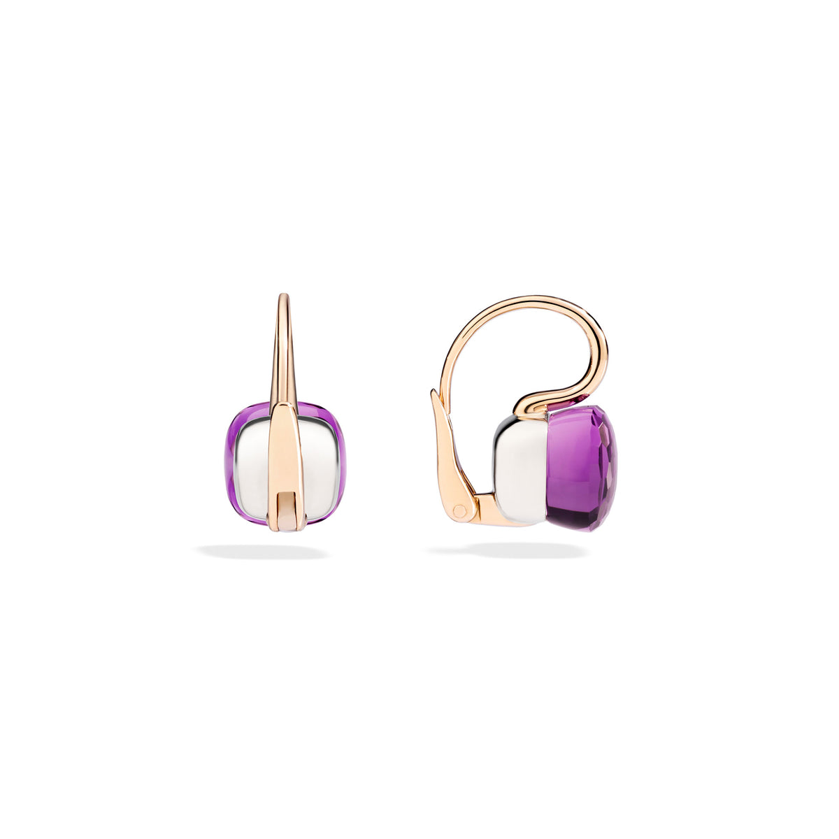 Nudo Classic Earrings in 18K Rose Gold and White Gold with Amethyst - Orsini Jewellers NZ