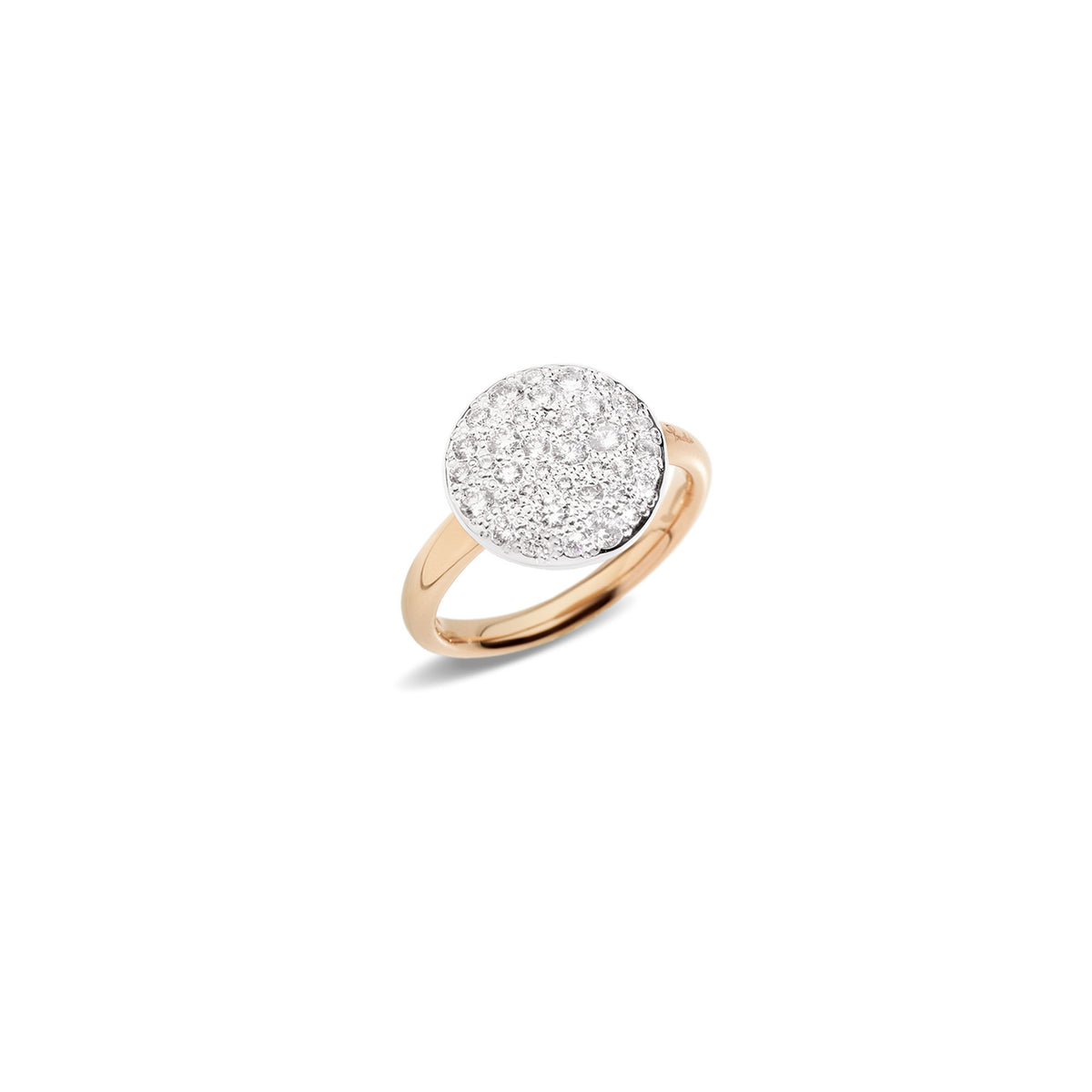 Sabbia Ring in 18k Rose Gold with White Pave Diamonds large - Orsini Jewellers NZ