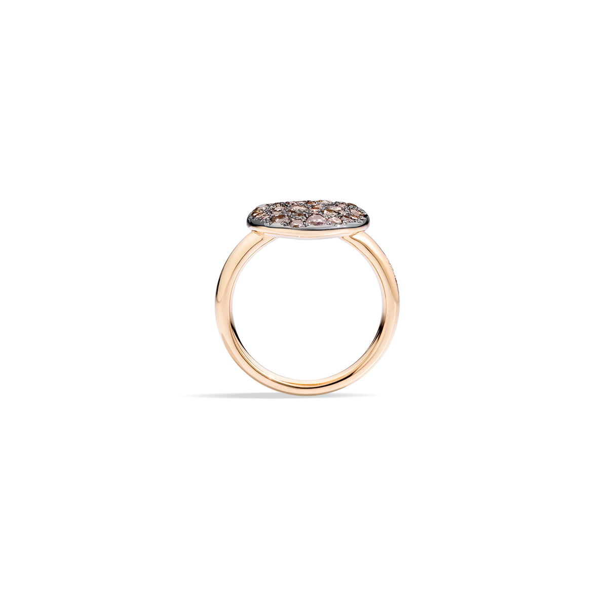 Sabbia Ring in 18k Rose Gold with Brown Diamonds large - Orsini Jewellers NZ