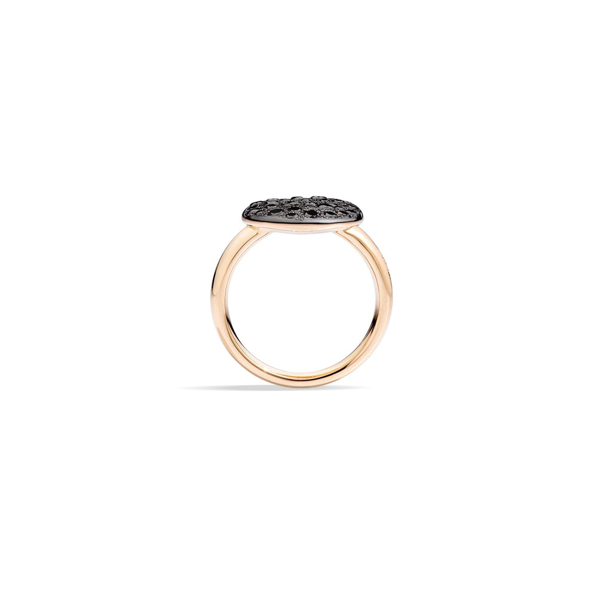 Sabbia Ring in 18k Rose Gold with Pave Black Diamonds - Orsini Jewellers NZ