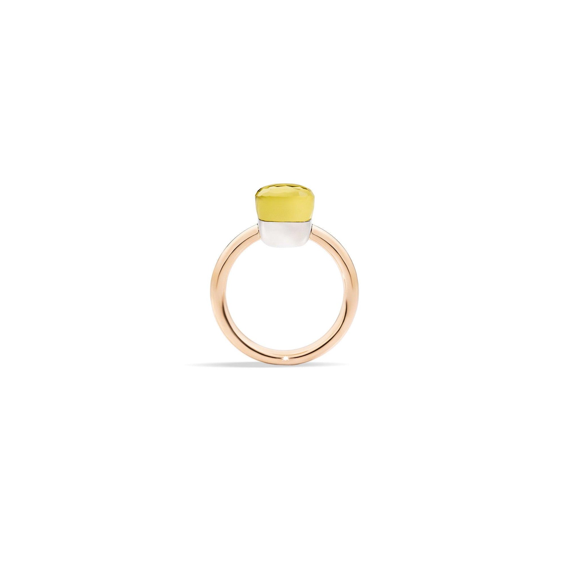 Nudo Petit Ring in 18k Rose Gold and White Gold with Lemon Quartz - Orsini Jewellers NZ