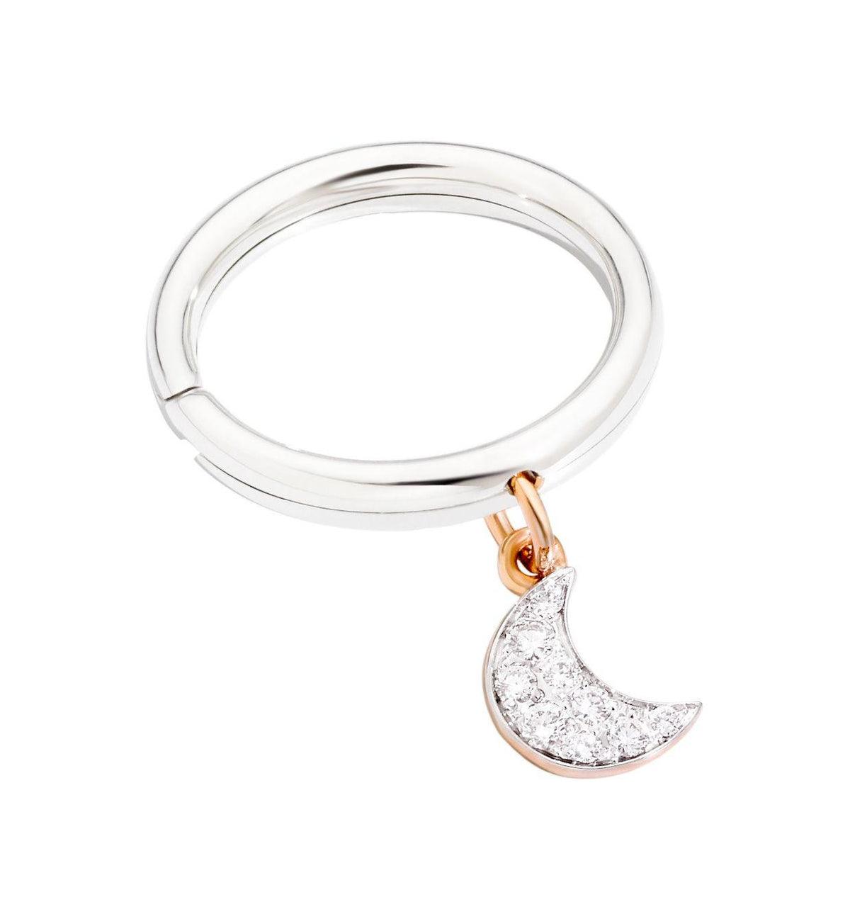 DoDo Brise Ring with Hole for Charm in 9k White Gold - Orsini Jewellers NZ