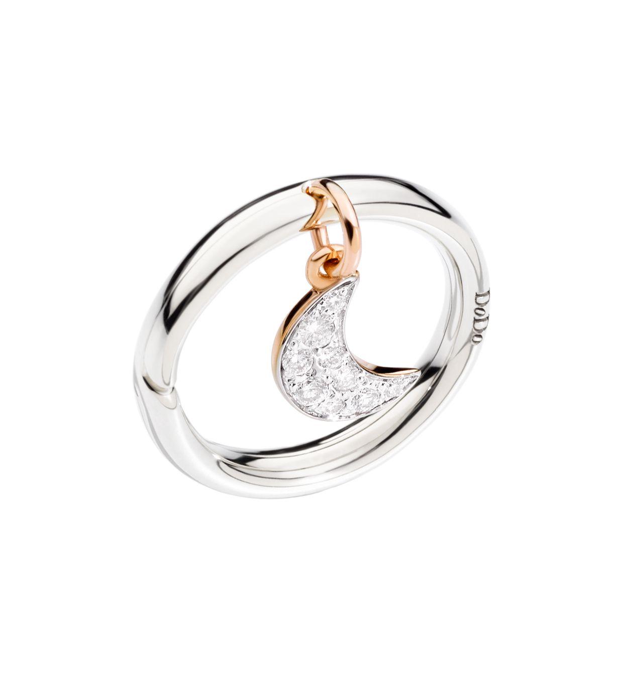 DoDo Brise Ring with Hole for Charm in 9k White Gold - Orsini Jewellers NZ