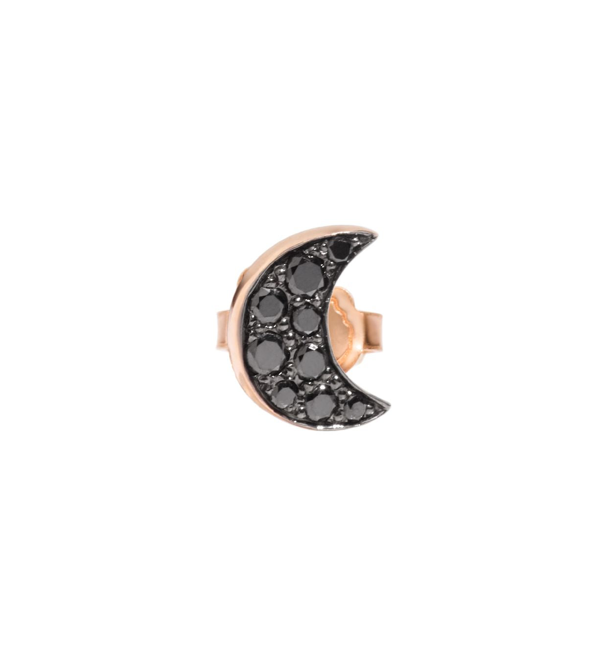 Dodo Moon Earrings in 9k Rose Gold and Black Diamonds - Orsini Jewellers NZ