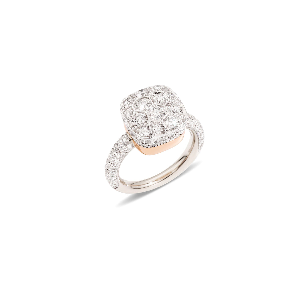 Nudo Maxi Diamond Ring in 18k White Gold and Rose Gold with Diamonds - Orsini Jewellers NZ