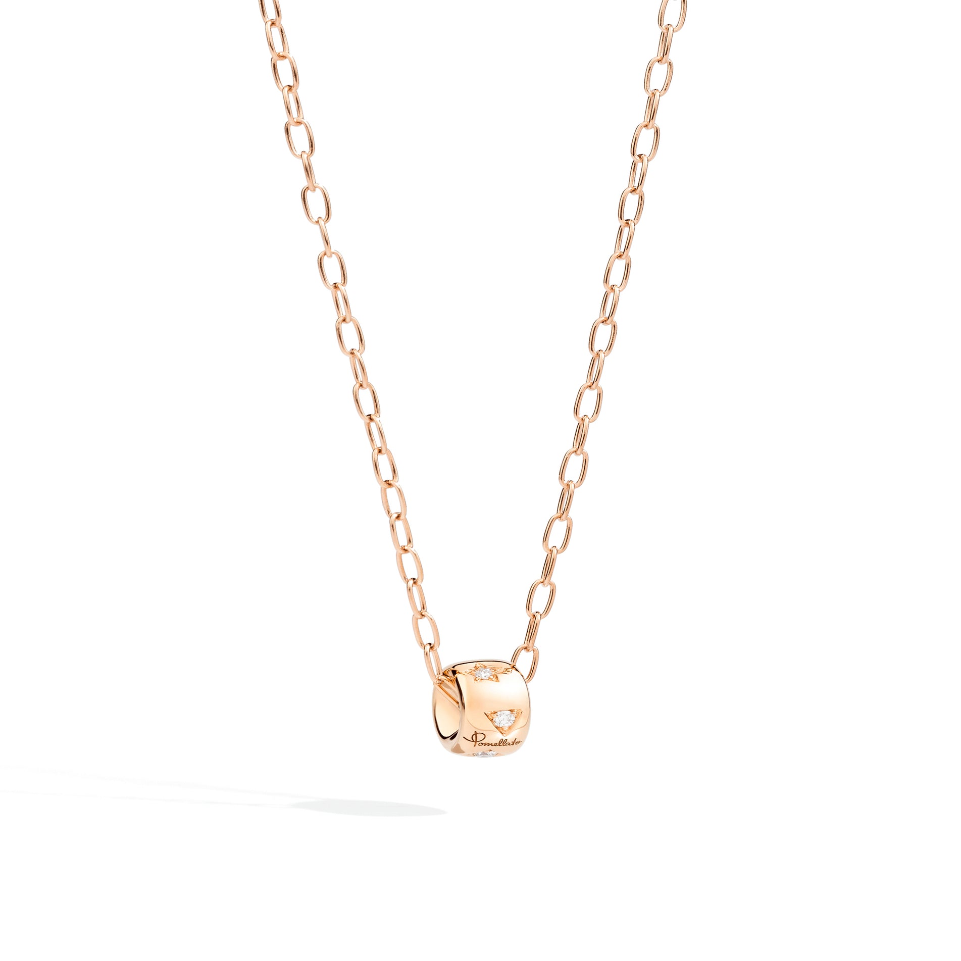 Iconica Necklace with Chain in 18k Rose Gold with Diamonds - Orsini Jewellers NZ