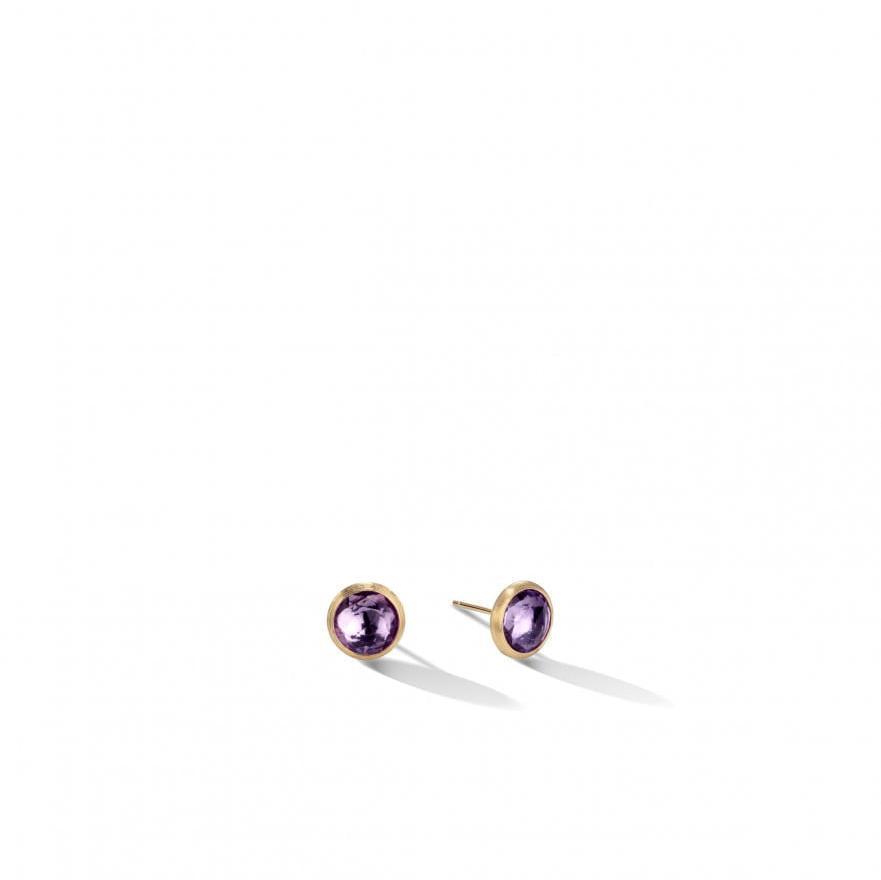 Jaipur Stud Earrings in 18k Yellow Gold with Purple Amethyst - Orsini Jewellers NZ