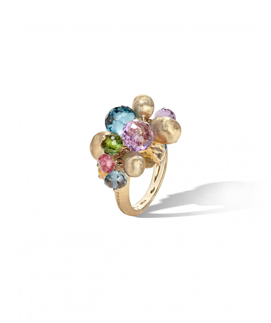 Africa Gemstone Ring in 18k Yellow Gold with Mixed Gemstones Small - Orsini Jewellers NZ
