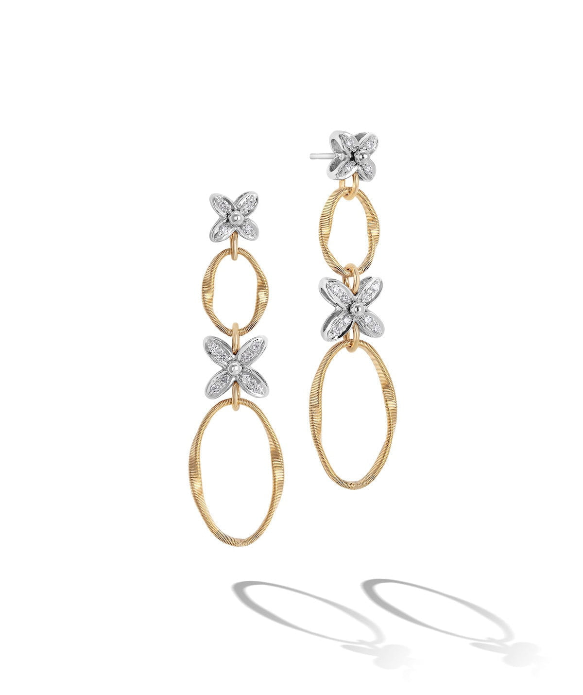 Marco Biecgo Marrakech Onde Drop Earrings Diamonds 18k Gold Flora - Orsini Jewellers
