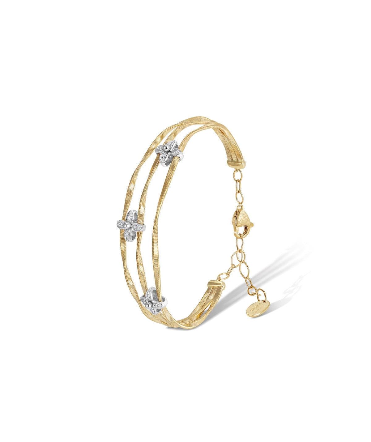Marco Bicego Marrakech Onde Bracelet 3 Strand Floral 18k Gold with Diamonds - Orsini Jewellers