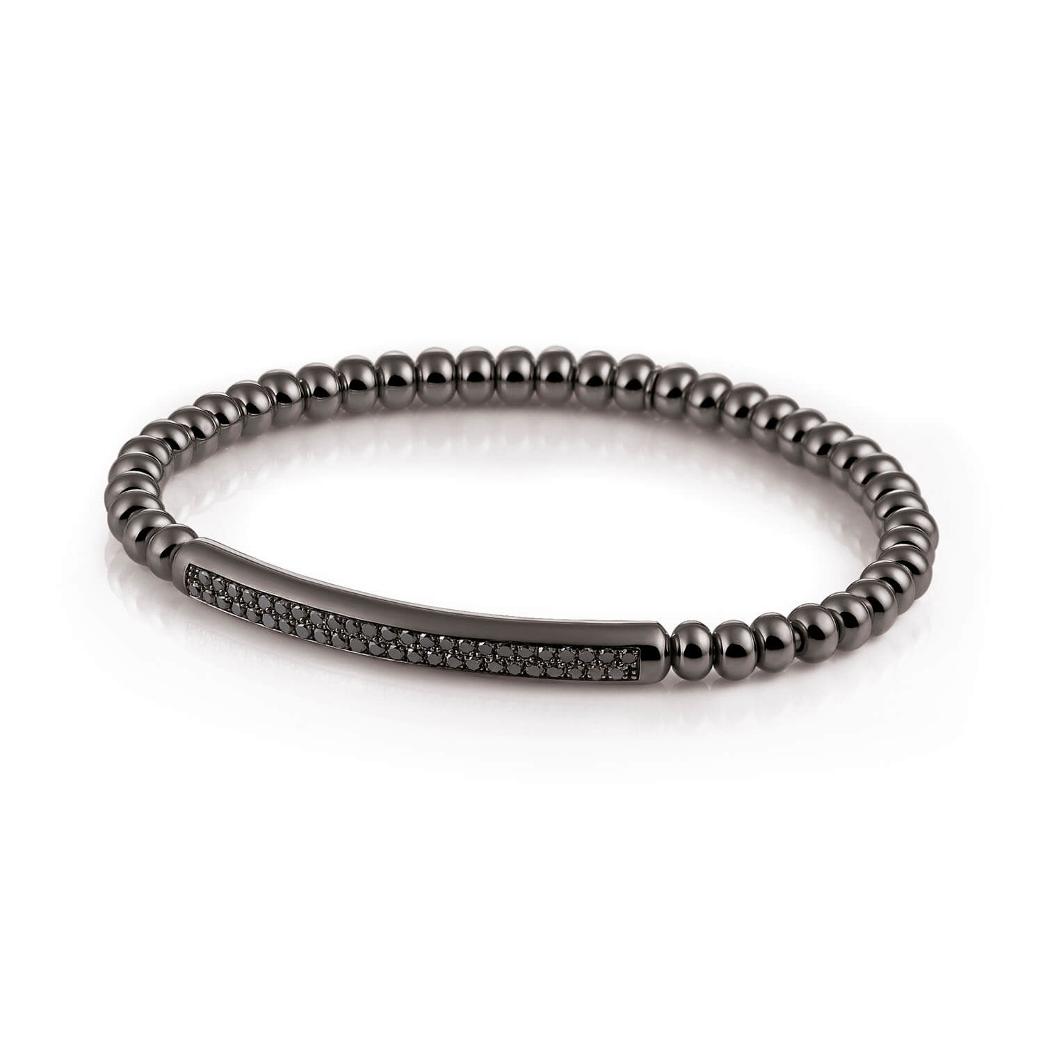 Al Coro Stretchy Men's Bracelet with Double Black Sapphires - Orsini Jewellers NZ