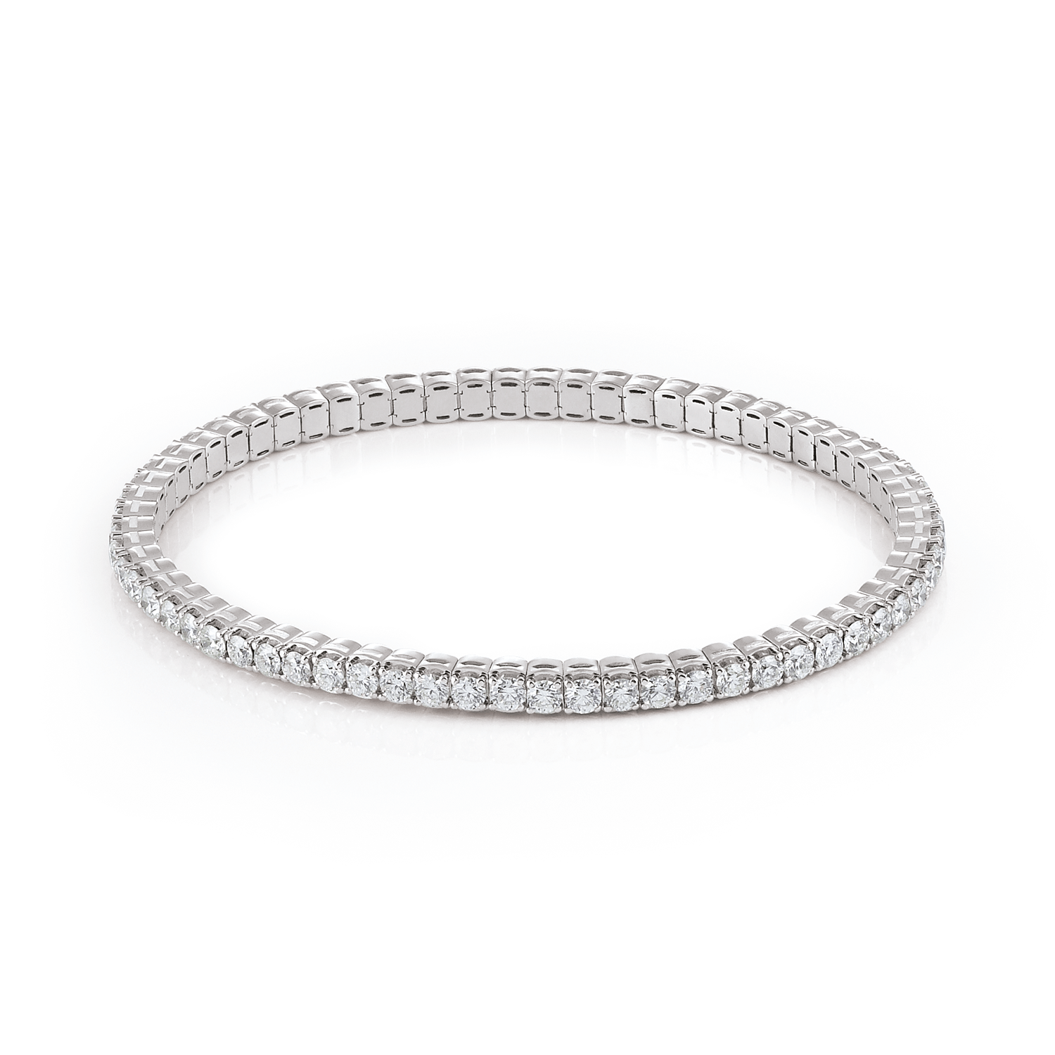 Al Coro Stretchy Bracelet in 18k White Gold with 66 Diamonds - Orsini Jewellers NZ