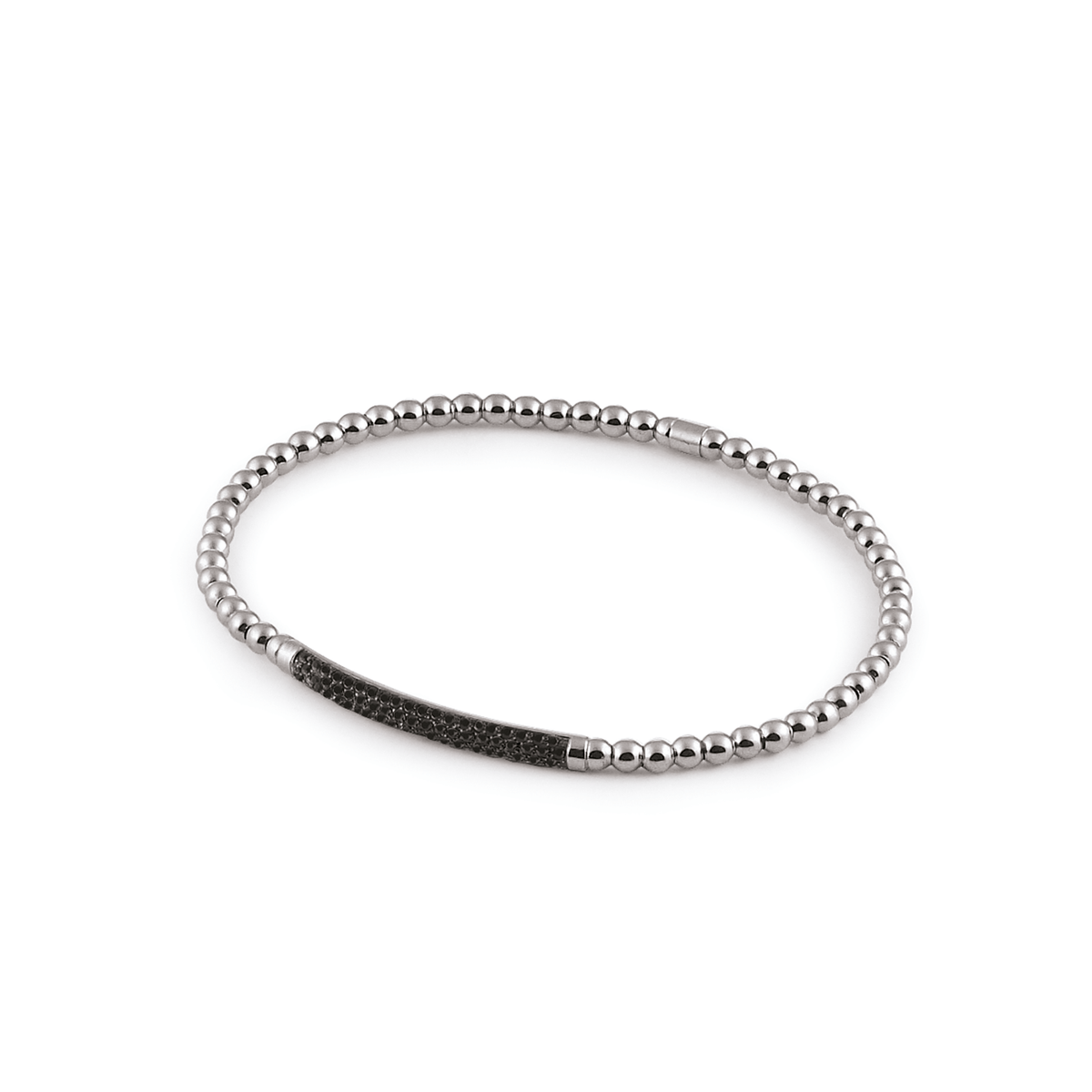 Al Coro Stretchy Bracelet in 18k White Gold with Black Sapphires - Orsini Jewellers NZ