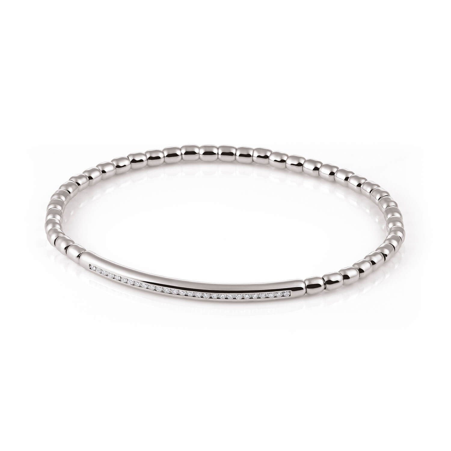 Al Coro Stretchy Men's Bracelet in 18k White Gold with Diamonds - Orsini Jewellers NZ