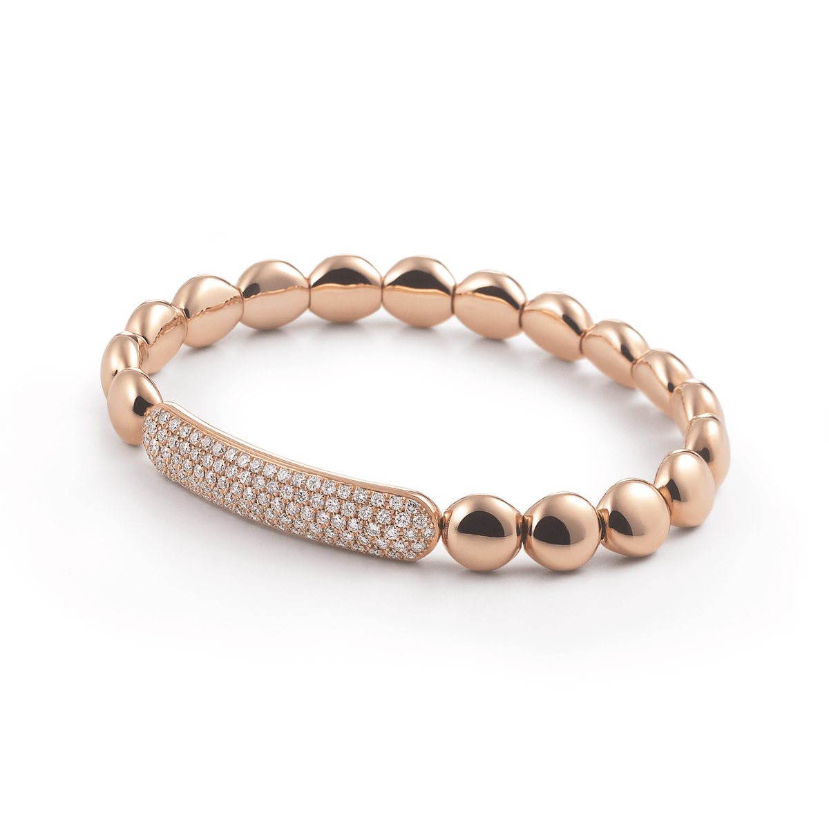 Al Coro Stretchy Bracelet in 18k Rose gold with 104 Diamonds - Orsini Jewellers NZ