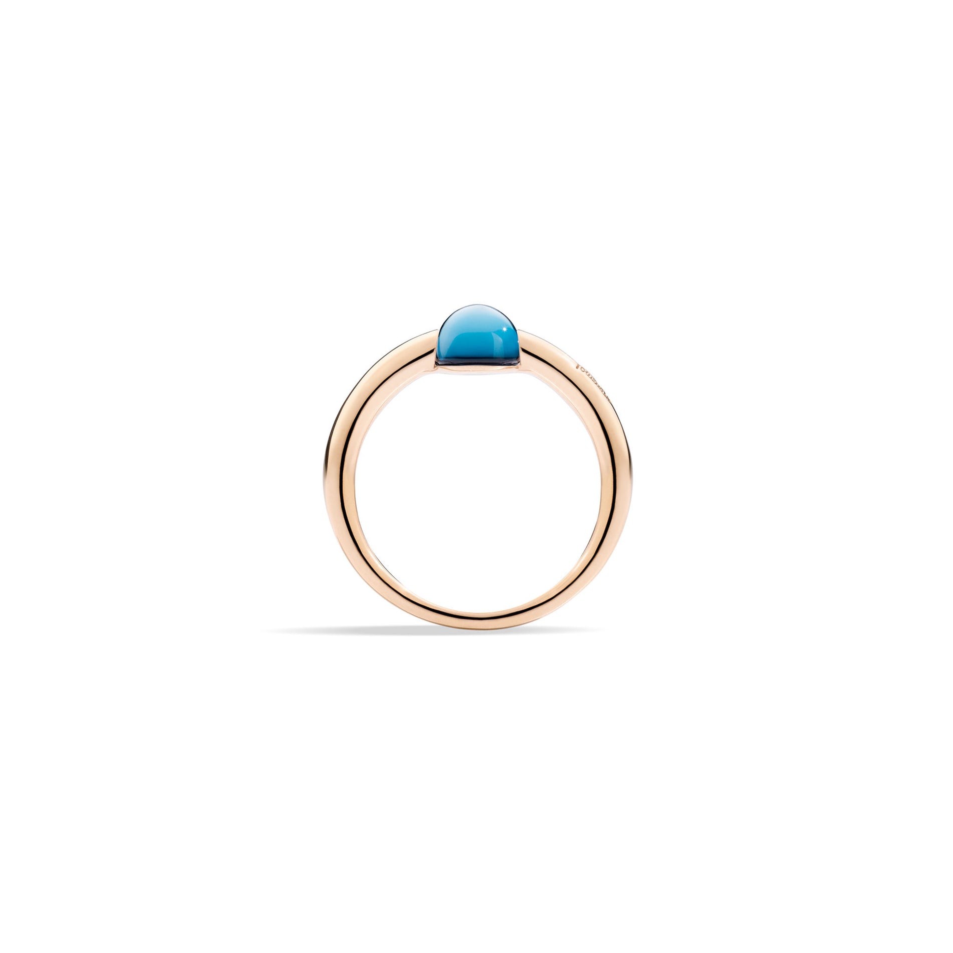 M'ama non M'ama Ring in 18k Rose Gold with London Blue Topaz - Orsini Jewellers NZ