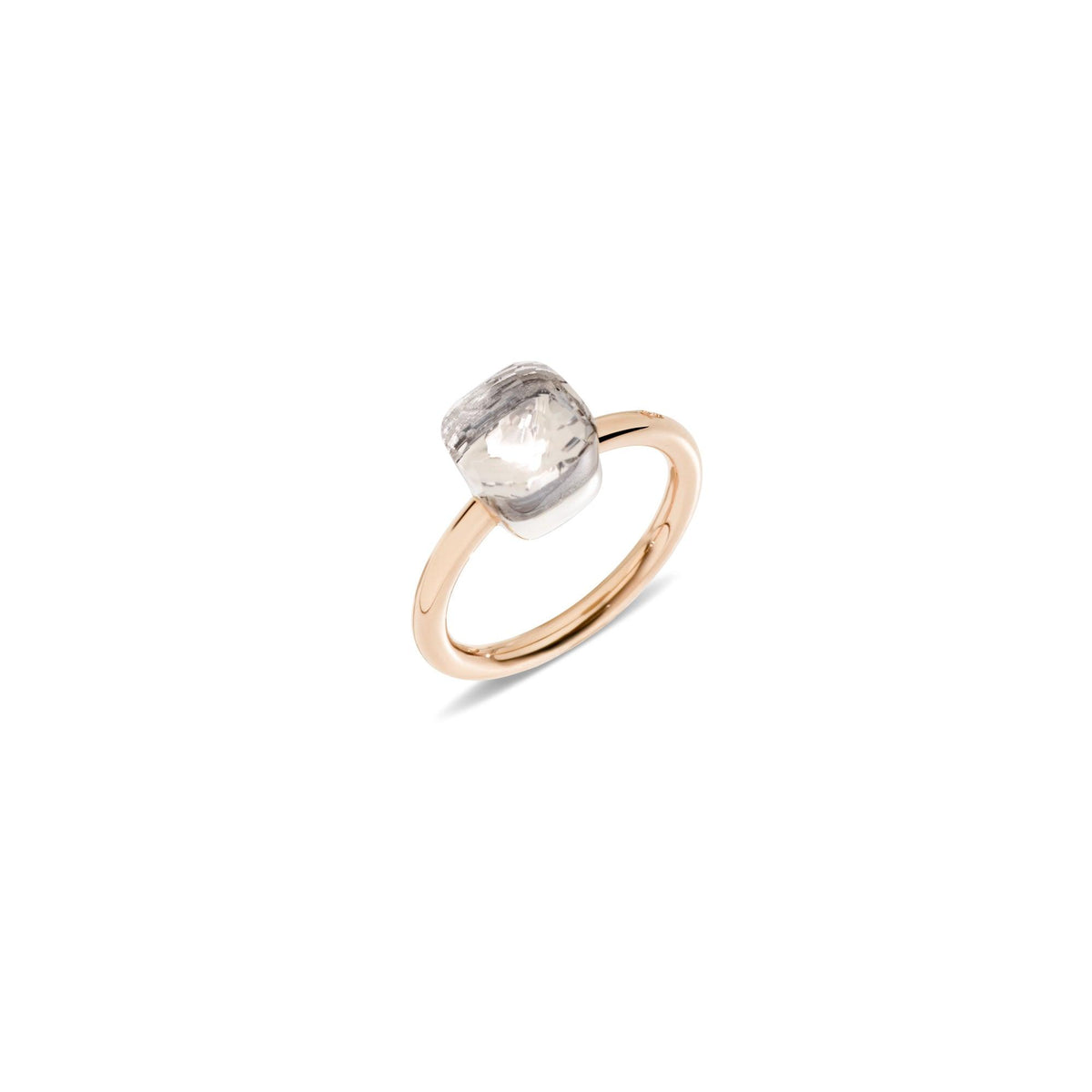 Nudo Petit Ring in 18k Rose Gold and White Gold with White Topaz - Orsini Jewellers NZ