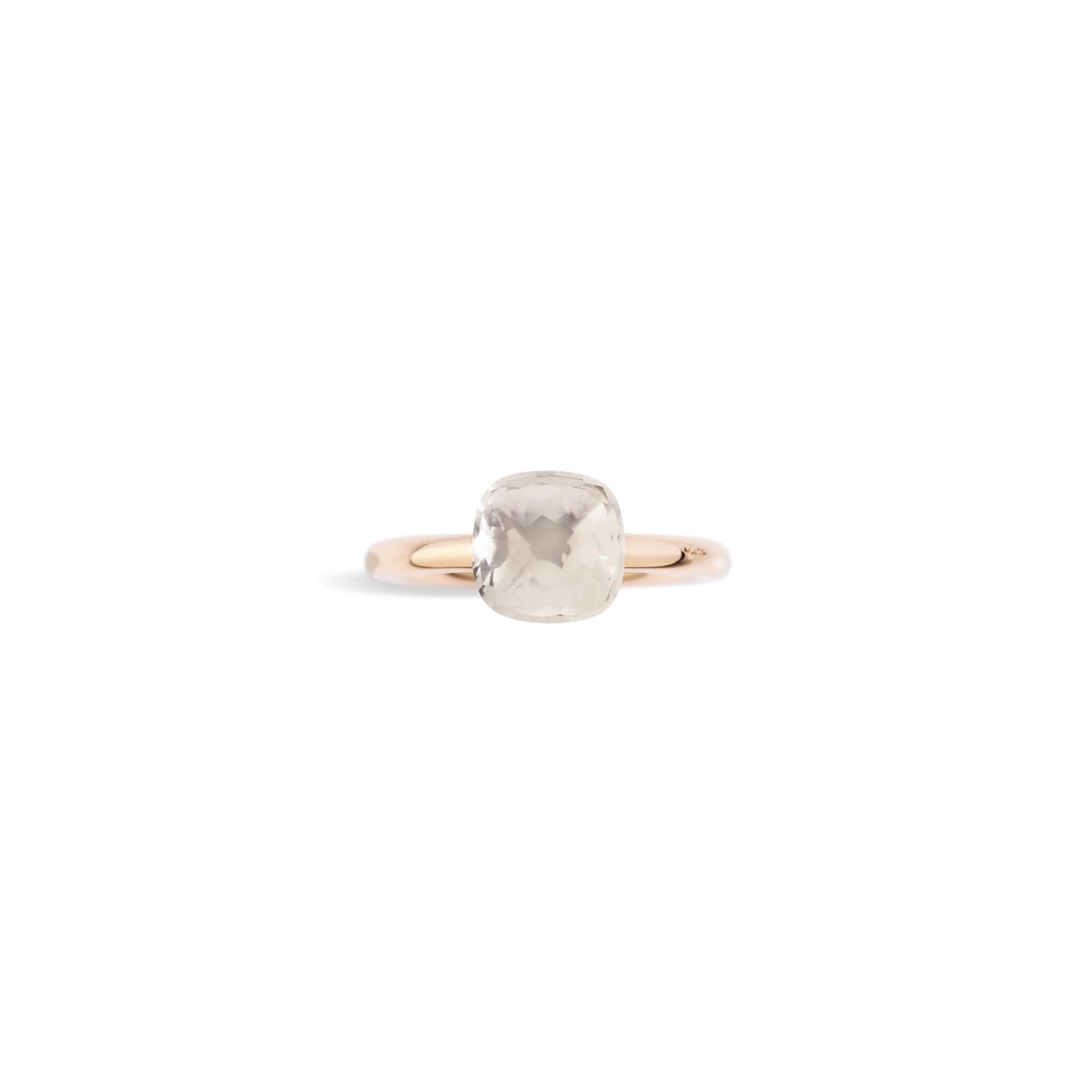 Nudo Petit Ring in 18k Rose Gold and White Gold with White Topaz - Orsini Jewellers NZ