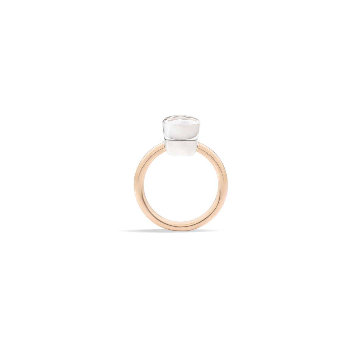 Nudo Petit Ring in 18k Rose Gold and White Gold with White Topaz - Orsini Jewellers NZ