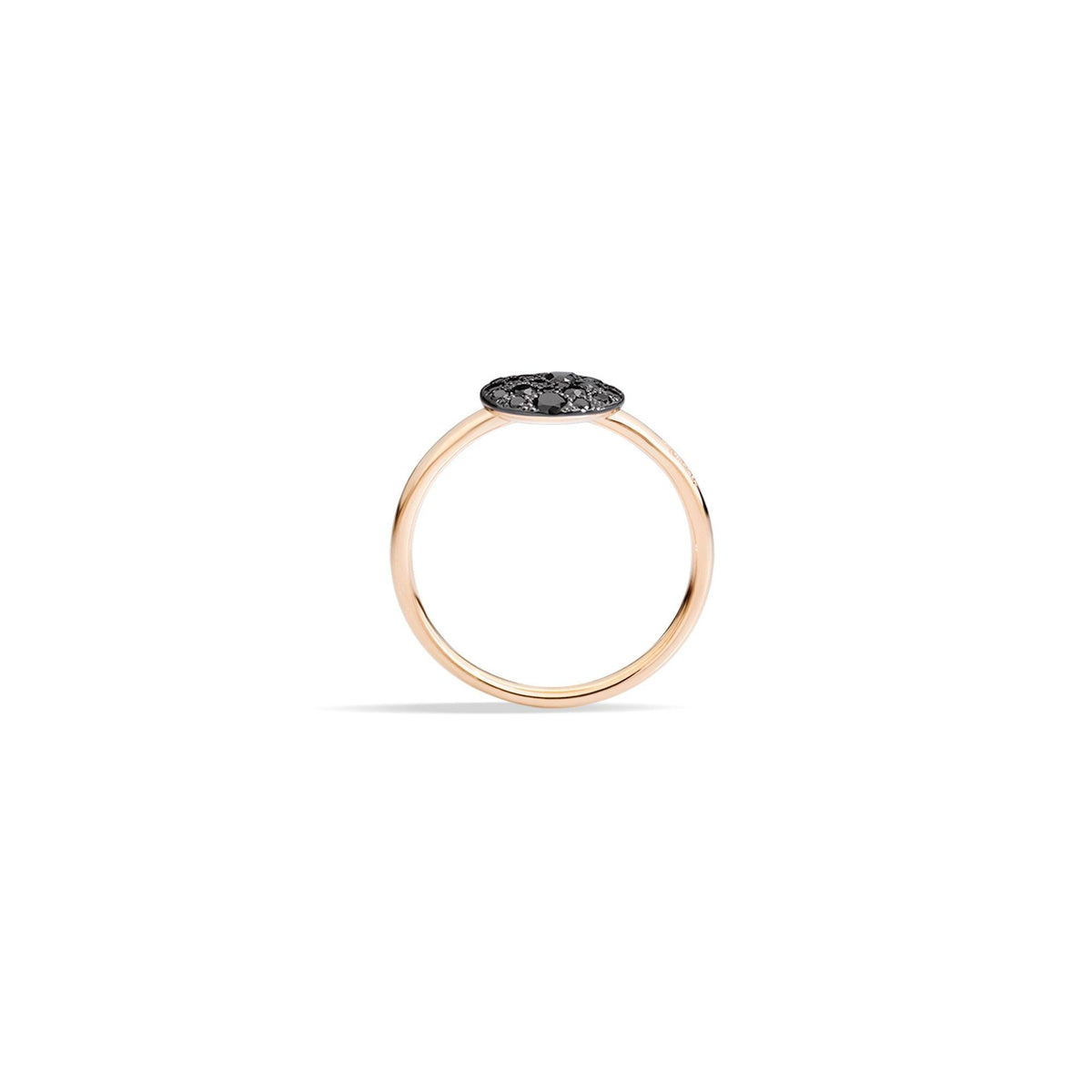 Sabbia Ring in 18k Rose Gold with Pave Black Diamonds - Orsini Jewellers NZ