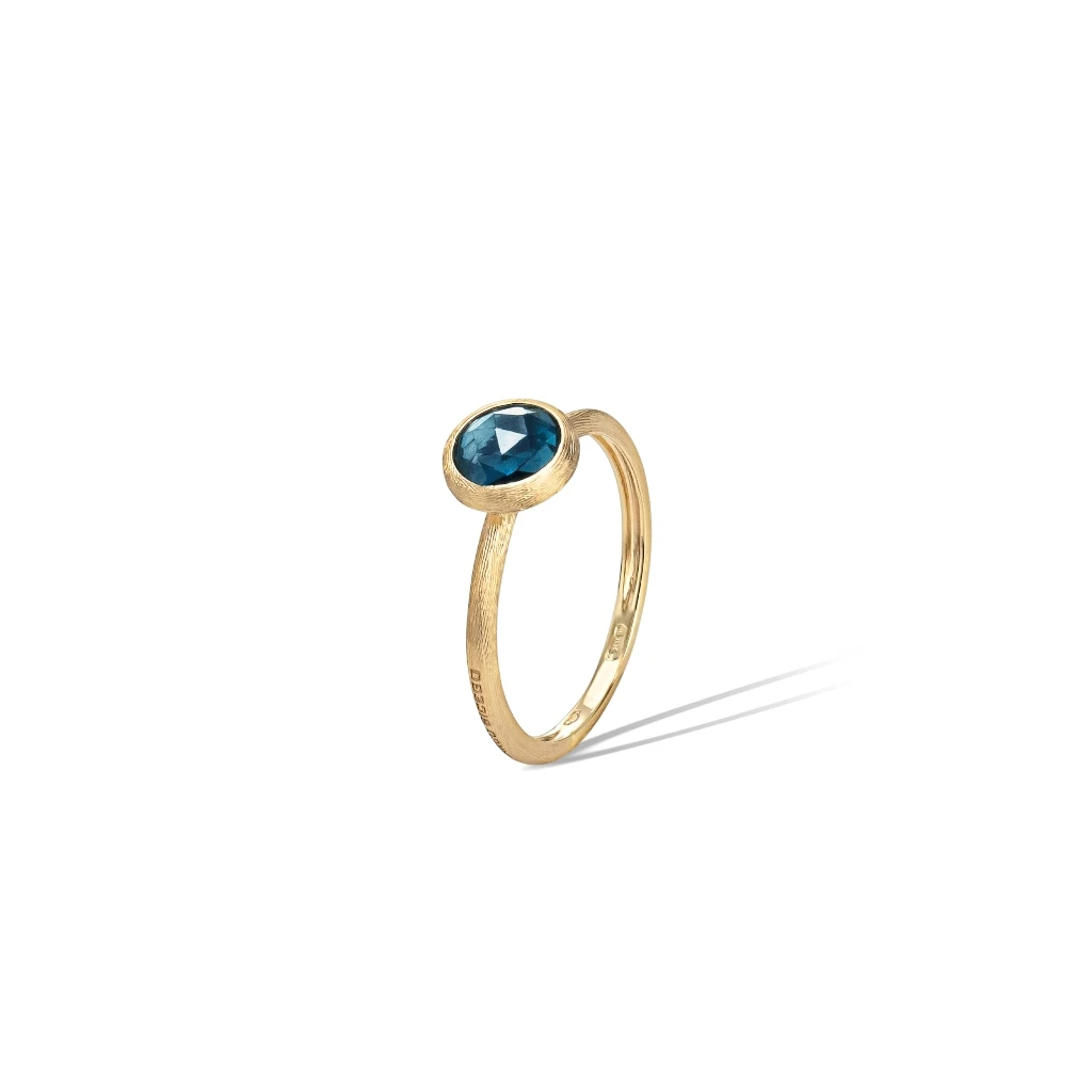 Jaipur Colour Ring in 18k Yellow Gold with London Blue Topaz Mini - Orsini Jewellers NZ