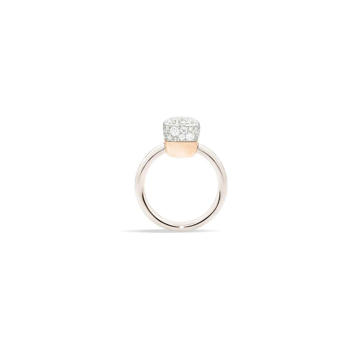 Nudo Petit Ring in 18k White Gold and Rose Gold with Diamonds - Orsini Jewellers NZ