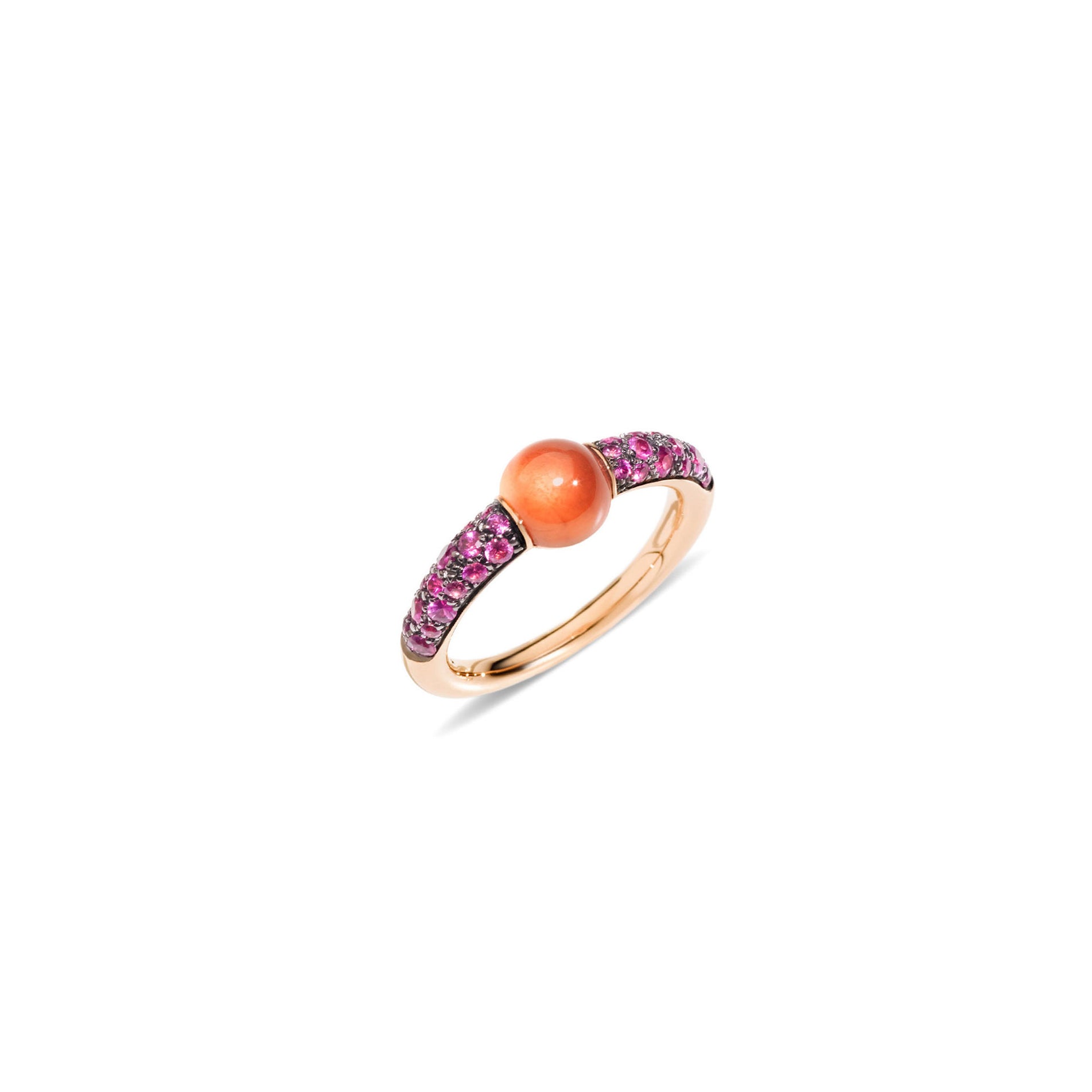 M'ama non M'ama Ring in 18k Rose Gold with Hessonite Garnet and Pink Sapphires - Orsini Jewellers NZ