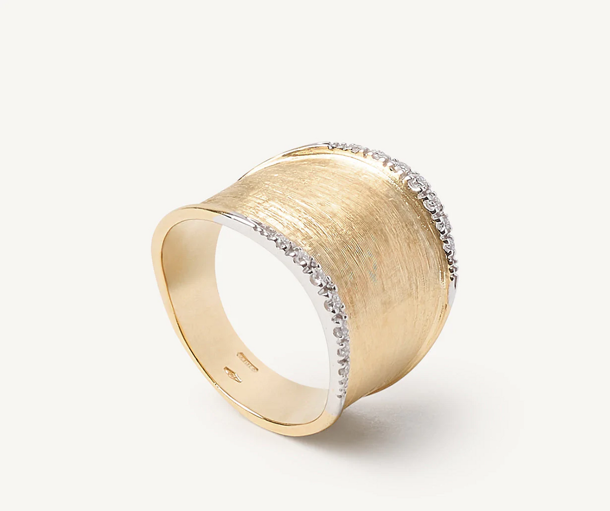 Lunaria ring in 18k yellow gold with diamonds Marco Bicego ring 