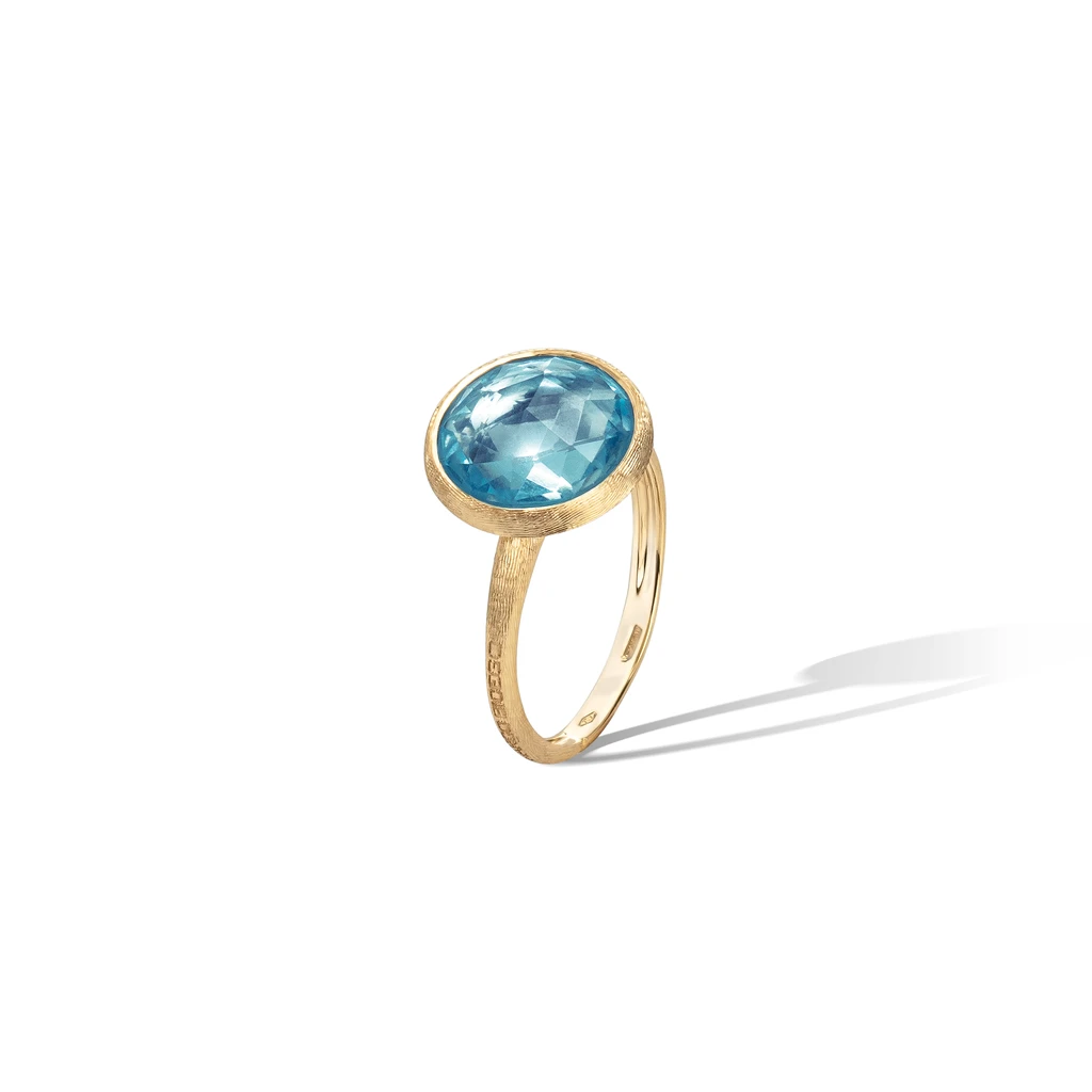 Jaipur Colour Ring in 18k Yellow Gold with Sky Blue Topaz - Orsini Jewellers NZ