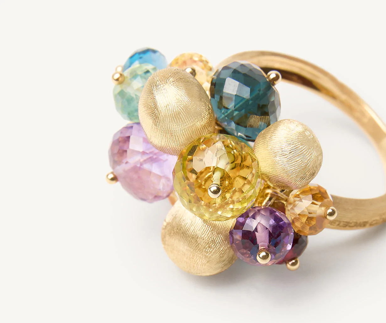 Mixed Gemtsone and yellow gold Africa ring by Marco Bicego 