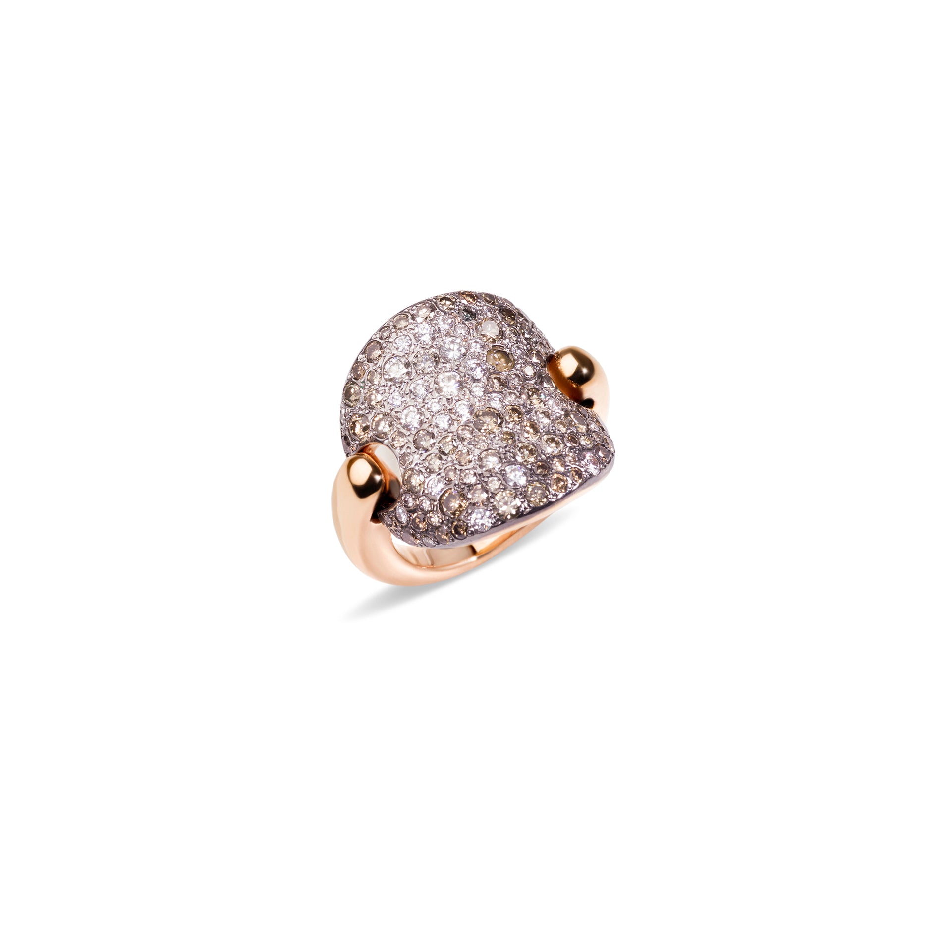 Sabbia Ring in 18k Rose Gold with Brown and White Diamonds - Orsini Jewellers NZ
