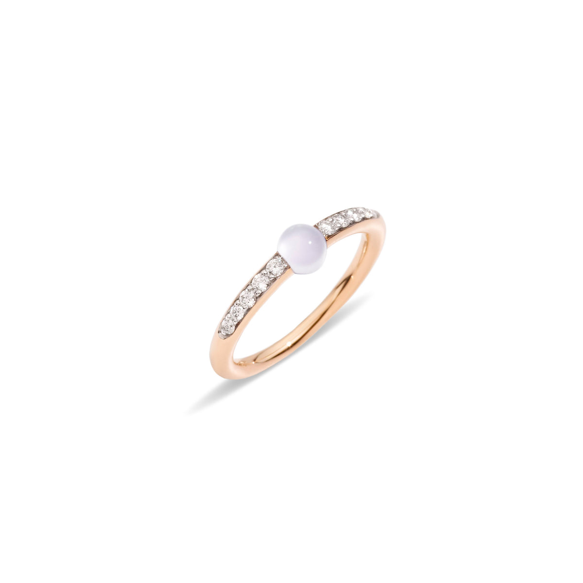 M&#39;ama non M&#39;ama Ring in 18k Rose Gold with Moon Stone and Diamonds - Orsini Jewellers NZ