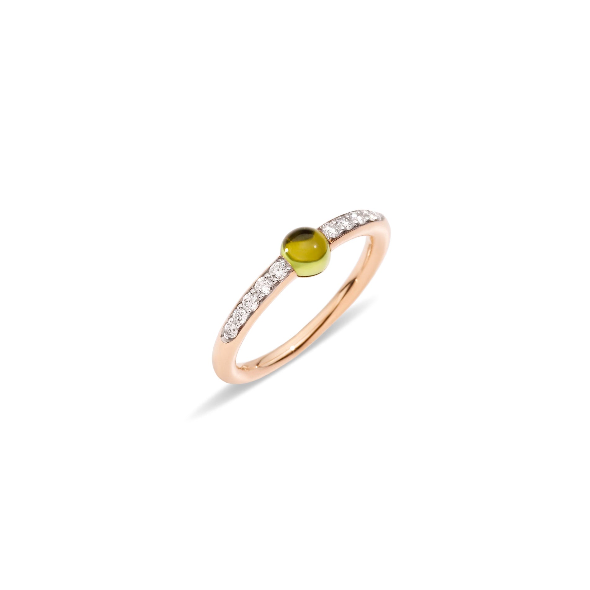 M'ama non M'ama Ring in 18k Rose Gold with Peridot and Diamonds - Orsini Jewellers NZ