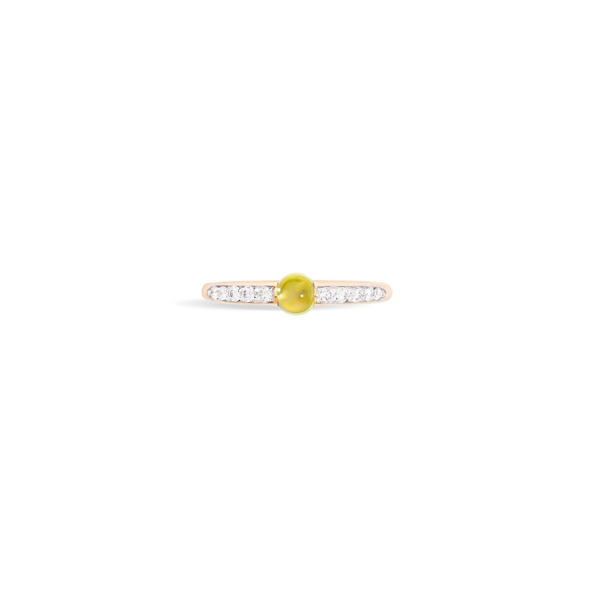 M'ama non M'ama Ring in 18k Rose Gold with Peridot and Diamonds - Orsini Jewellers NZ