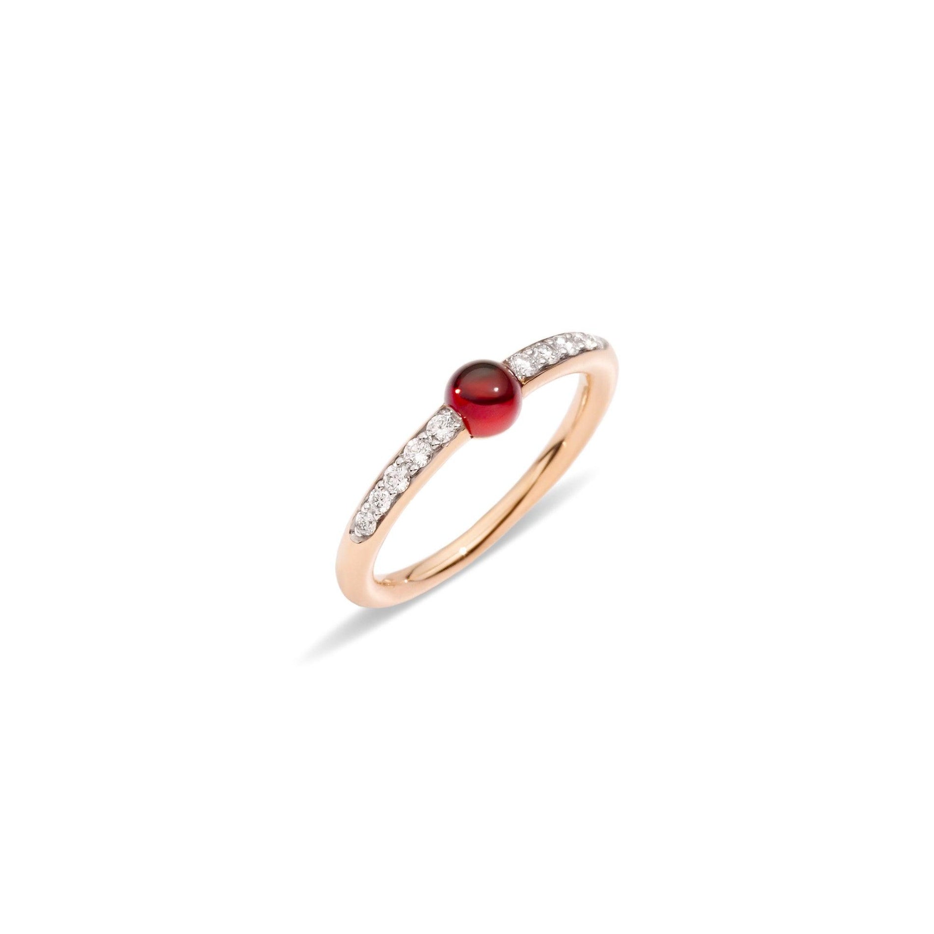 M'ama Non M'ama Ring in 18k Rose Gold with Garnet Ring and Diamonds - Orsini Jewellers NZ