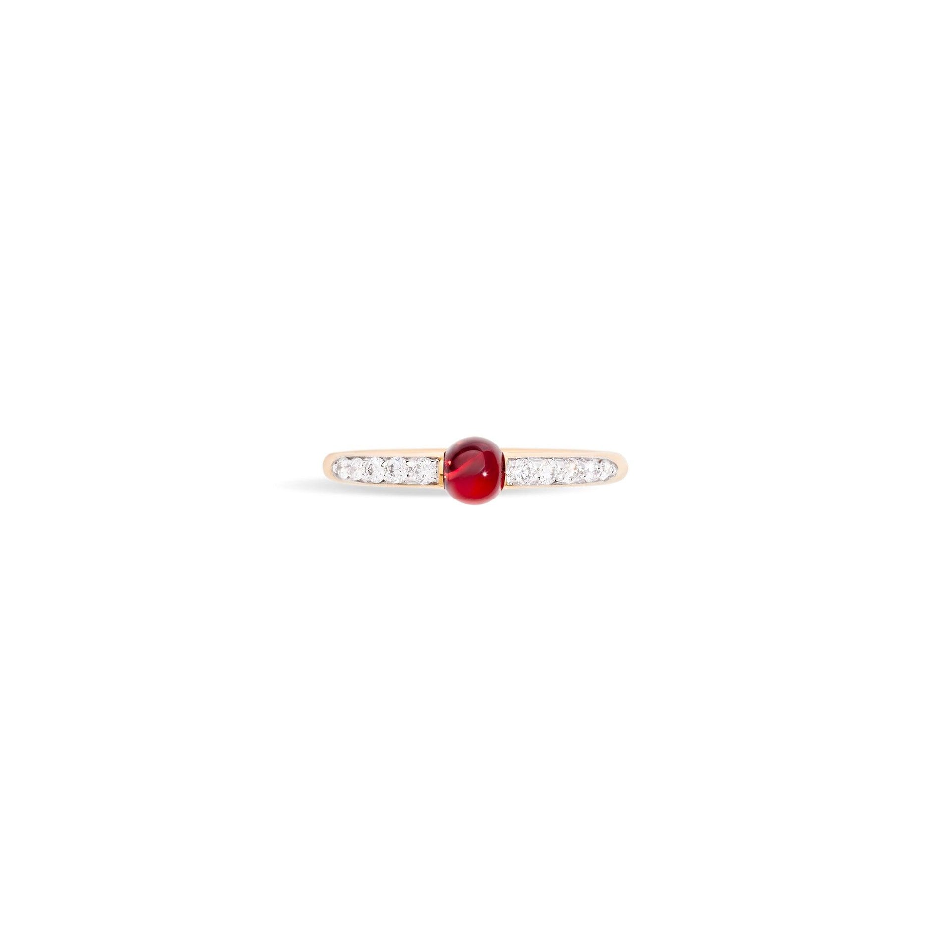 M'ama Non M'ama Ring in 18k Rose Gold with Garnet Ring and Diamonds - Orsini Jewellers NZ