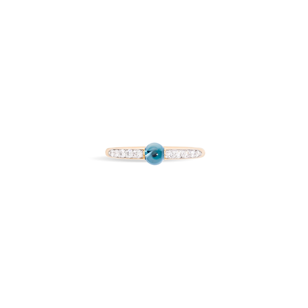 M&#39;ama non M&#39;ama Ring in 18k Rose Gold with London Blue Topaz and Diamonds - Orsini Jewellers NZ
