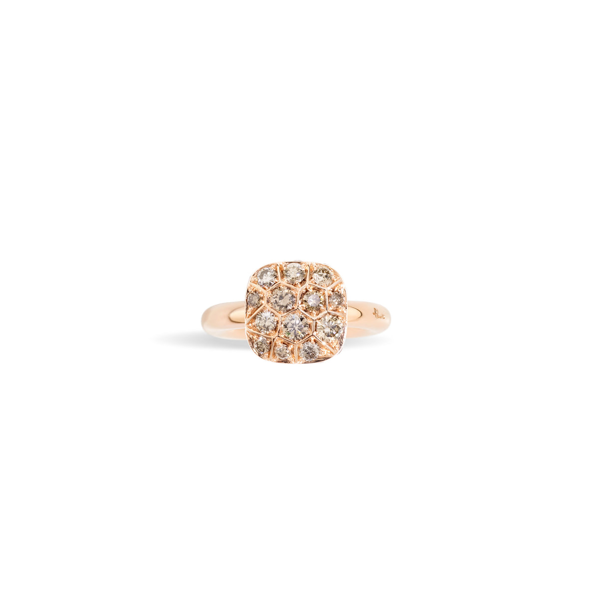 Nudo Maxi Ring in 18k Rose Gold and White Gold with Brown Diamonds - Orsini Jewellers NZ