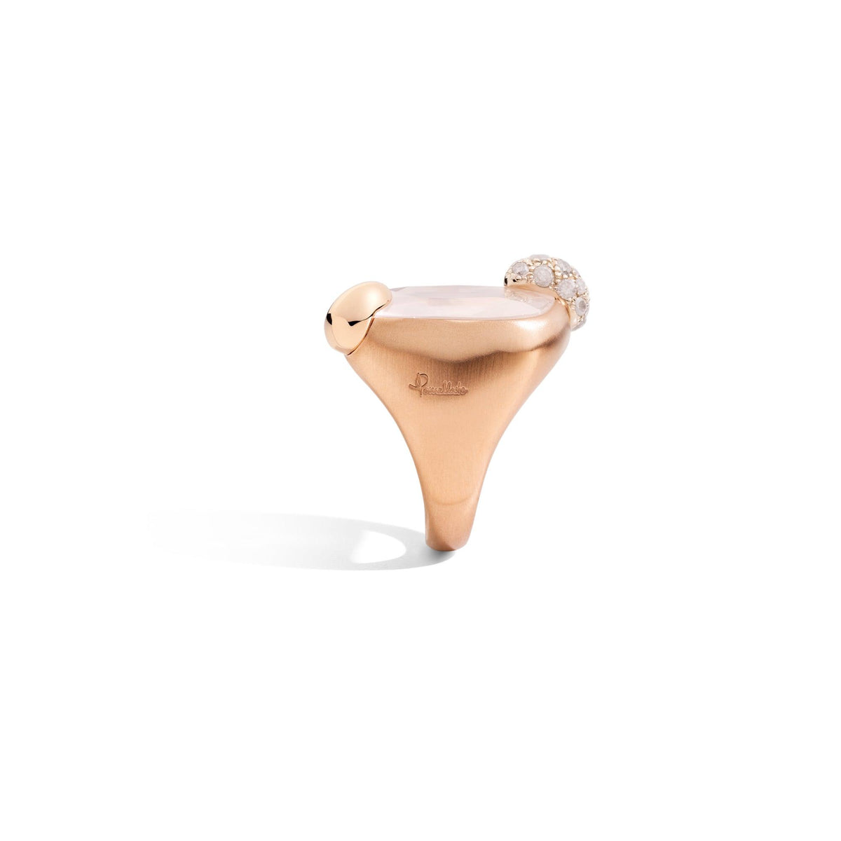 Ritratto Ring in 18k Rose Gold with White Quartz and Diamonds - Orsini Jewellers NZ