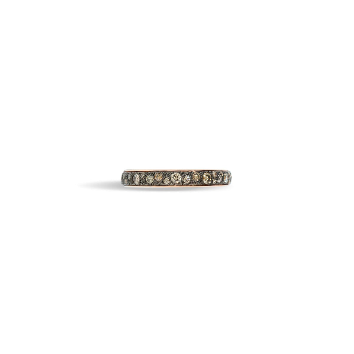 Iconica Ring in 18k Rose Gold with Pave Brown Diamonds - Orsini Jewellers NZ